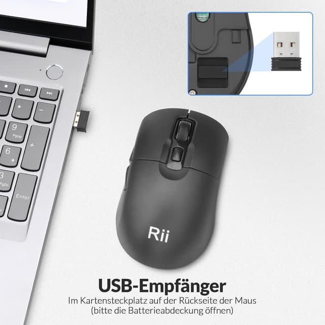 Thumbnail 2 de Rii Tastatur Maus Set Kabellos QWERTZ 2.4 GHz