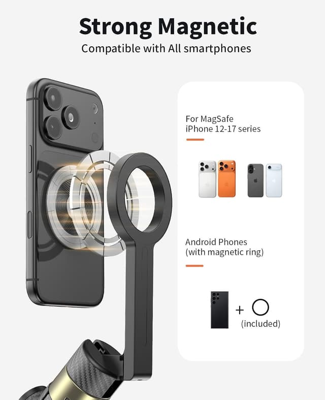 Detalle 2 de Vimose 65" Magnetic Tripod for iPhone with Remote (MagSafe-compatible selfie stick tripod)