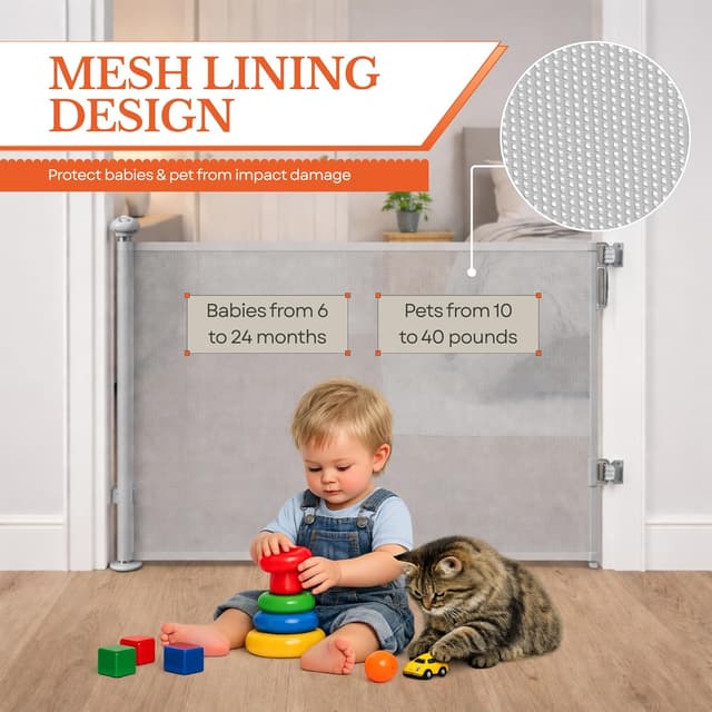 Thumbnail 6 de MeeruWorks Retractable Stair Gate 79cm