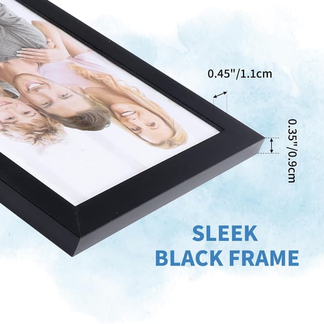 Detalle de Hoikwo Multi 8x6 Photo Frames Set of 18 (6x8 Black) for Wall Hanging or Tabletop Display