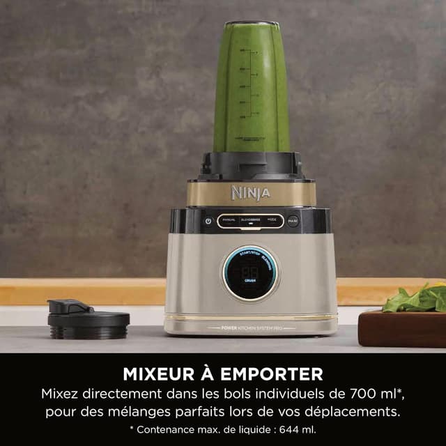 Detalle de Ninja Ninja Detect Power Blender Processor Pro 3-en-1 TB401EUSTGD (1200 W) – mixeur pierre dorée