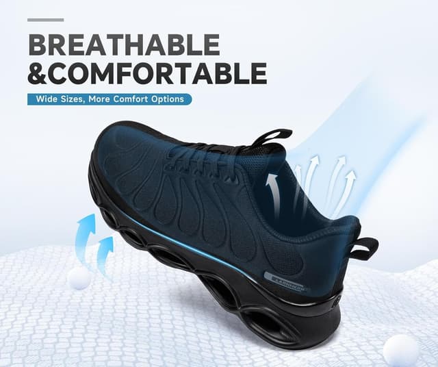 Detalle de LARNMERN Steel Toe Work Safety Shoes (ASTM F2413) Lightweight Comfort Sneakers