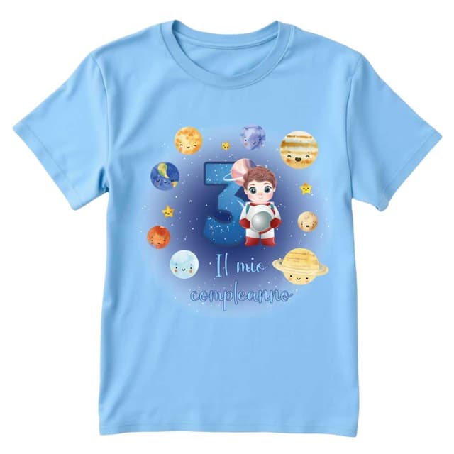 Imagen de T-shirt cotone compleanno astronauta Celeste 5/6 anni en OfertitasTOP