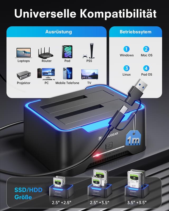 Thumbnail 5 de POSUGEAR Festplatten Docking Station 40TB 🖴