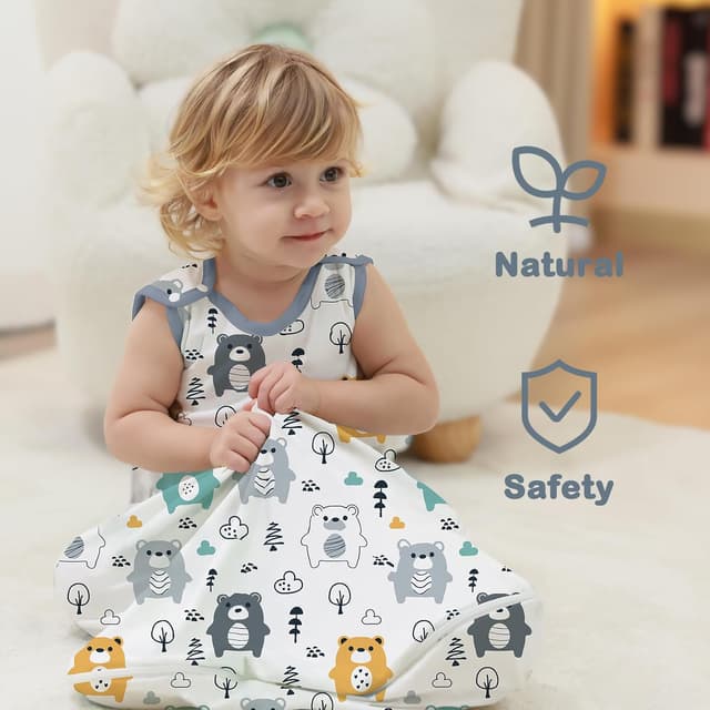 Detalle de Sacco nanna Mosebears in morbido cotone 0,5 tog (12–18 mesi) con cerniera a doppio cursore