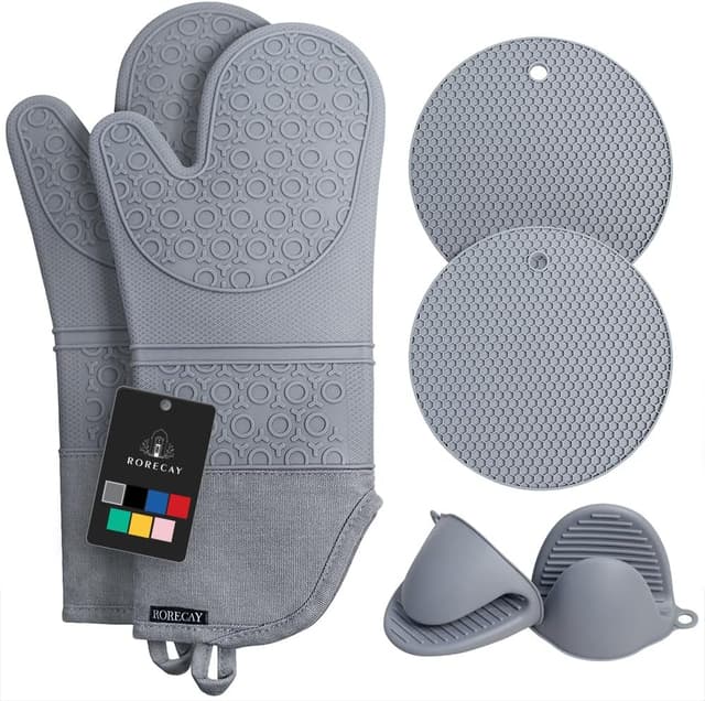 Imagen de Rorecay 15-inch Silicone Oven Mitts Set en OfertitasTOP