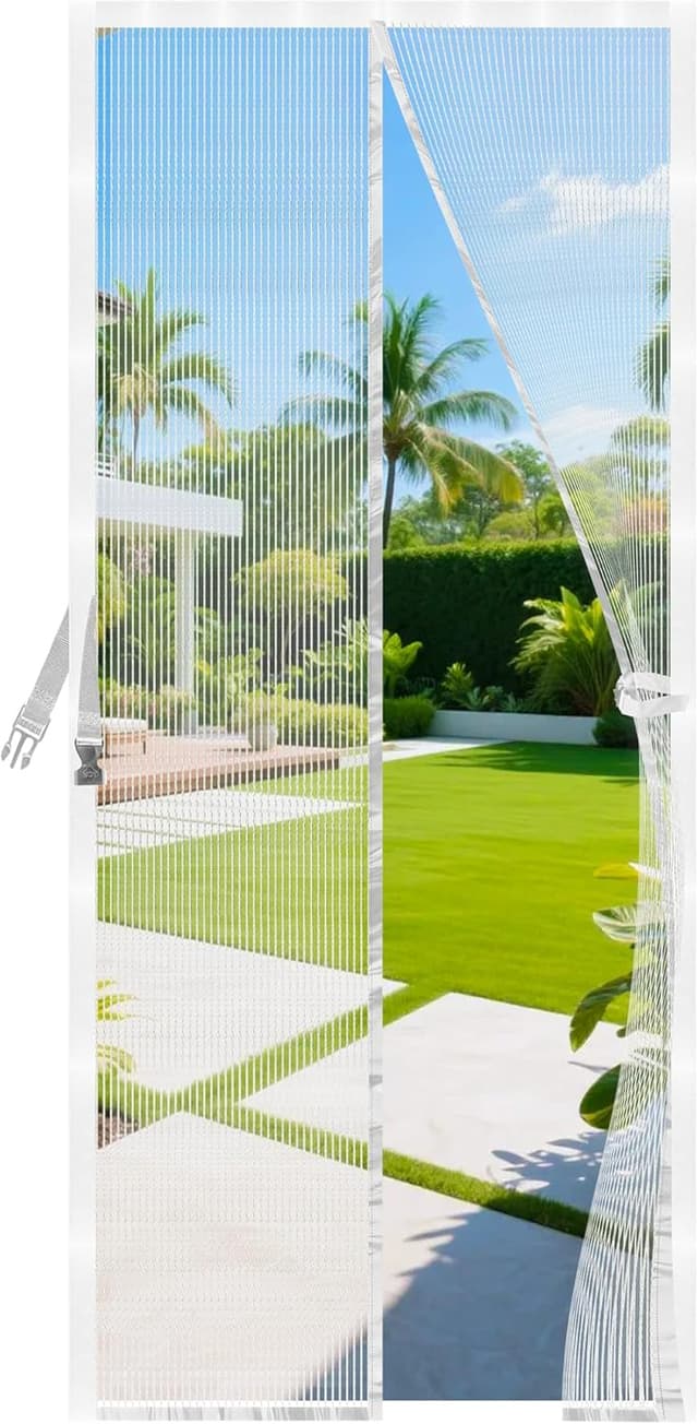 Detalle de JANORS Zanzariera Porta Finestra 120x220 cm magnetica con chiusura automatica e fissaggio senza fori