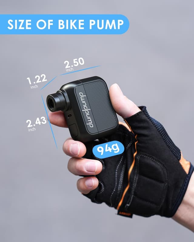 Detalle de dwndpump Pompe à vélo électrique 100 PSI (sans manomètre) mini gonfleur rechargeable Type-C – pour pneus vélo