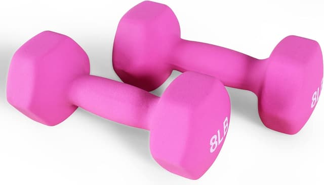 Detalle 2 de Fitvids Neoprene Dumbbell Hand Weights (Hex, Anti-Slip) Pair with Stand