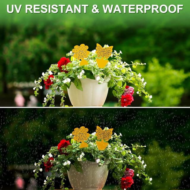 Detalle de 100 Stück Gelbsticker gegen Trauermücken – klebrige Fangtafeln für Zimmerpflanzen