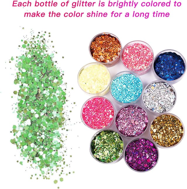 Thumbnail 3 de Nuangoo 32-teiliges Glitzerpulver-Set zum Basteln