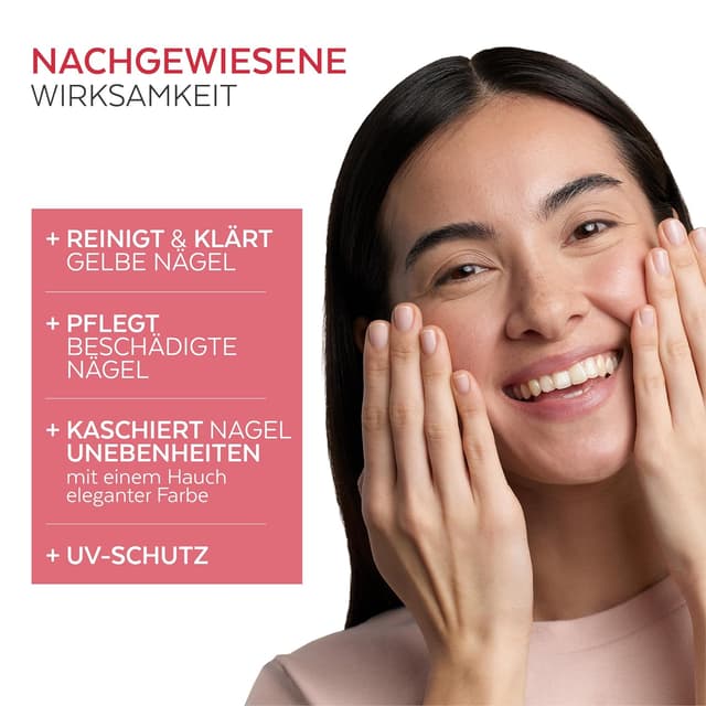 Detalle 2 de PODERM Nagellack Nagelmykose Swiss Made in Babyrosa (8 ml) – antimykotisch mit Teebaum, Silizium & Biotin