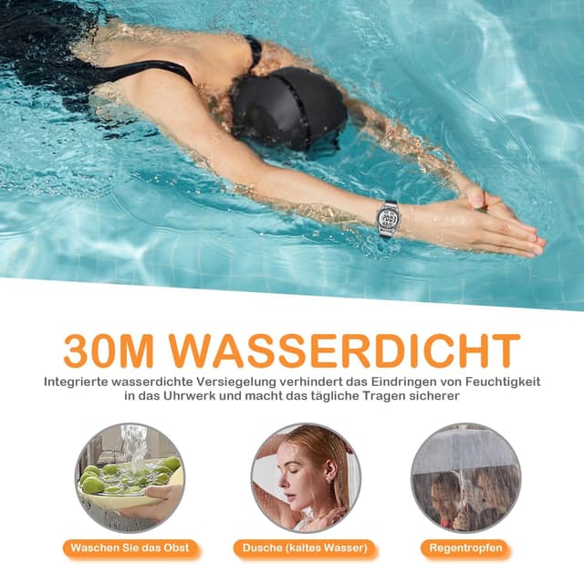 Detalle 2 de Hearkent Schrittzähler-Uhr Damen