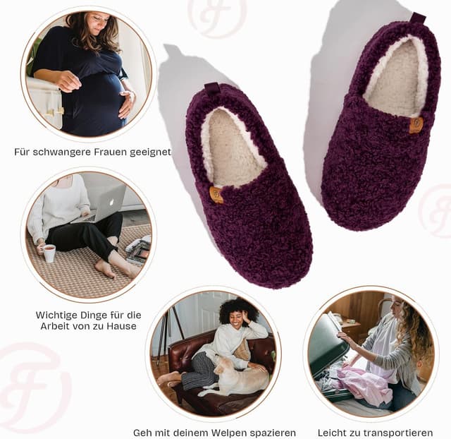 Thumbnail 5 de EverFoams Damen Winter Hausschuhe Memory Foam