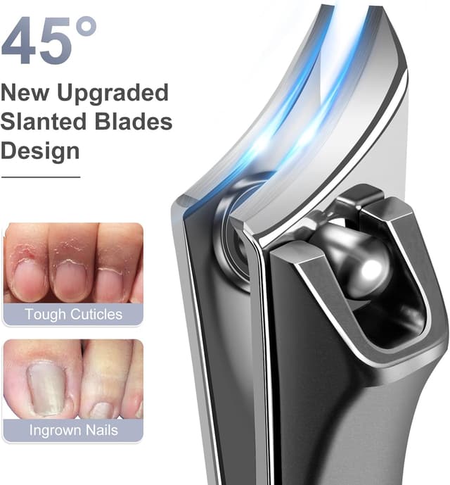 Detalle de Zehennagelknipser für dicke Nägel für Senioren mit abgewinkeltem Kopf und Fangern – schräg gebogene Klinge