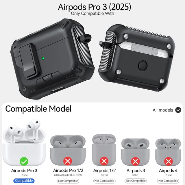 Detalle 2 de JOREMX AirPods Pro 3 Case with Stand 2025