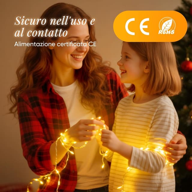 Thumbnail 6 de SALCAR Luci Natalizie con telecomando, 20 m e 300 LED, IP44 (bianco caldo)