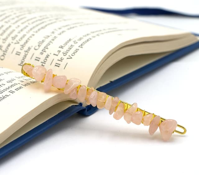 Detalle 2 de Miracles Minéraux Bijoux Cheveux Barrette Quartz Rose