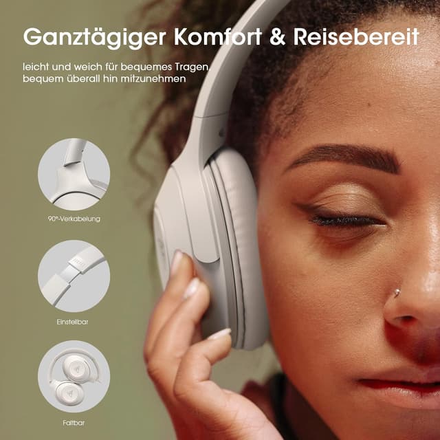 Detalle 1 de DOQAUS Bluetooth Over-Ear Kopfhörer 70 Stunden