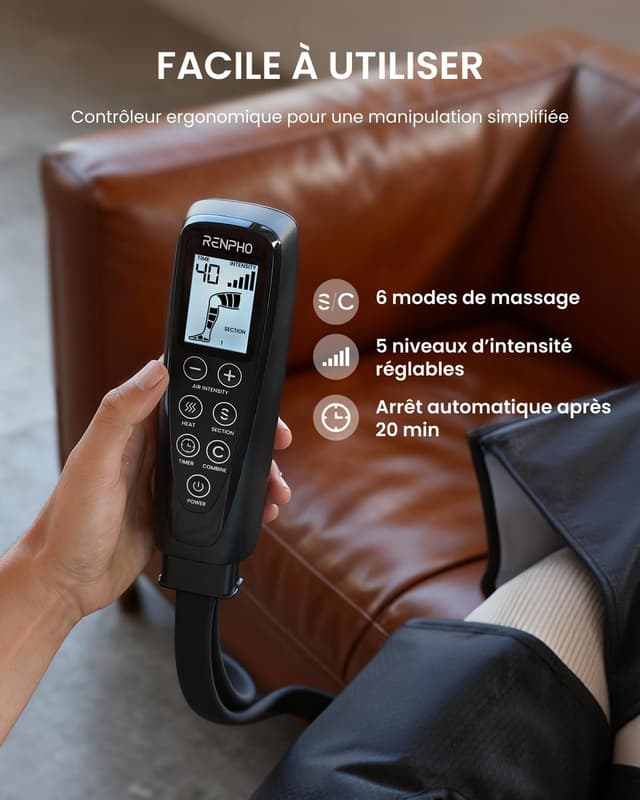 Thumbnail 5 de RENPHO Chauffage Bottes Pressothérapie Jambes 70 cm