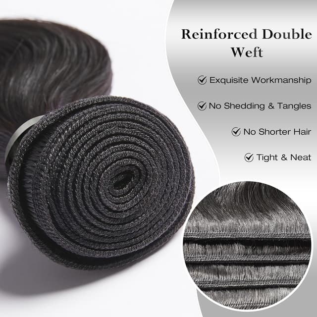 Detalle de ASHINE Cambodian Raw Hair Bundles 18-inch