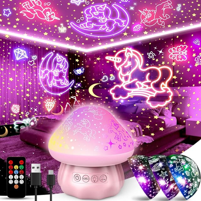 Detalle de Hapikids Unicorn Night Light Projector 360°