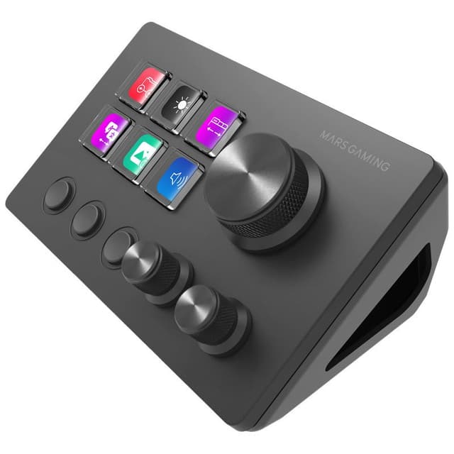 Detalle de Mars Gaming MSD-TWO Control Deck compacto 6 teclas LCD