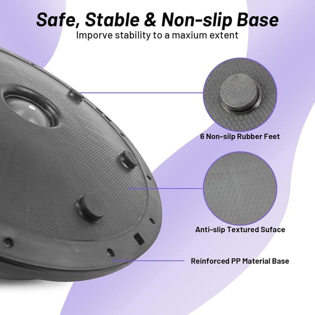 Detalle de Ativafit Yoga Balance Trainer Ball (60 × 18,1 cm) bis 300 kg – Halbkugel mit Expander & Pumpe