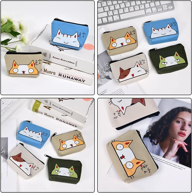 Detalle 2 de Porte monnaie mini en toile 12 x 9 cm