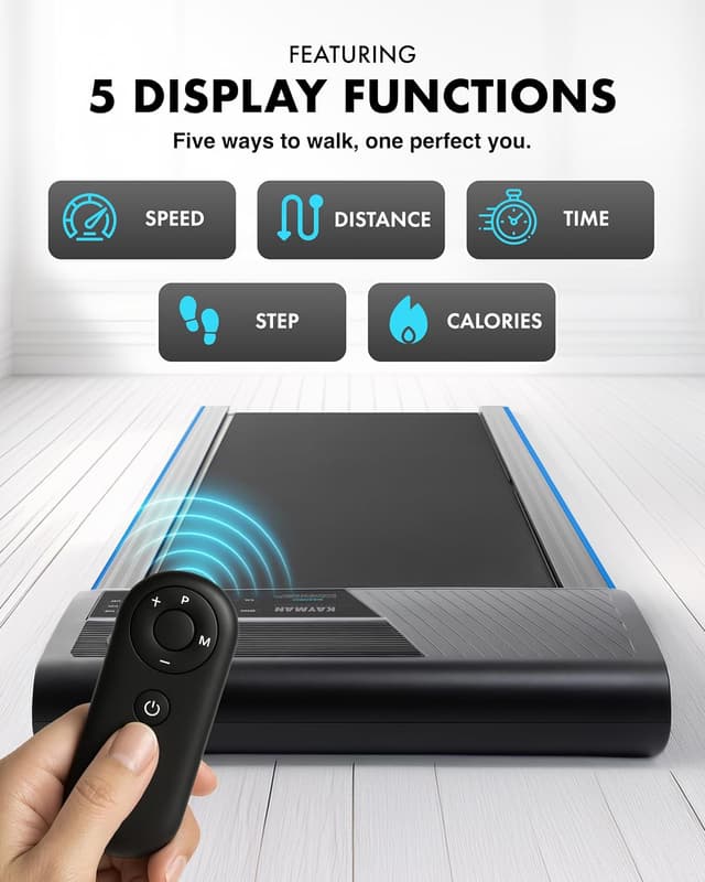 Detalle 2 de Kayman 3-in-1 Walking Pad Treadmill (Under Desk) with Remote, 10% Incline, 1–6km/h and LED Display