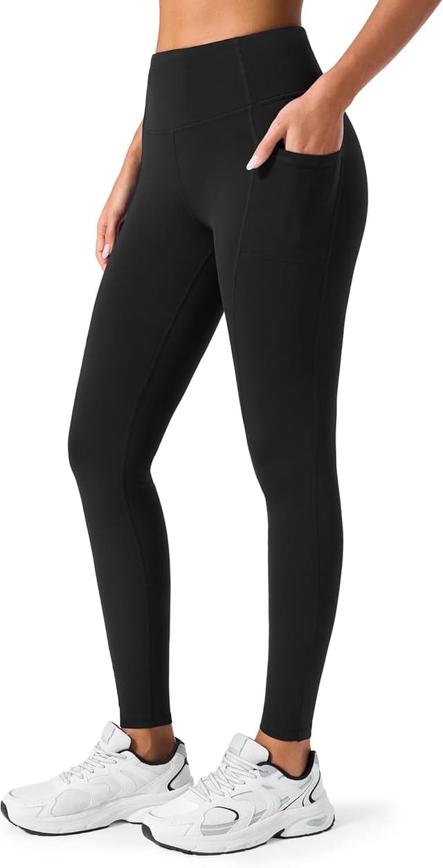 Detalle 2 de JOYSPELS Women’s Fleece Lined Thermal Leggings with Pockets (High Waist)