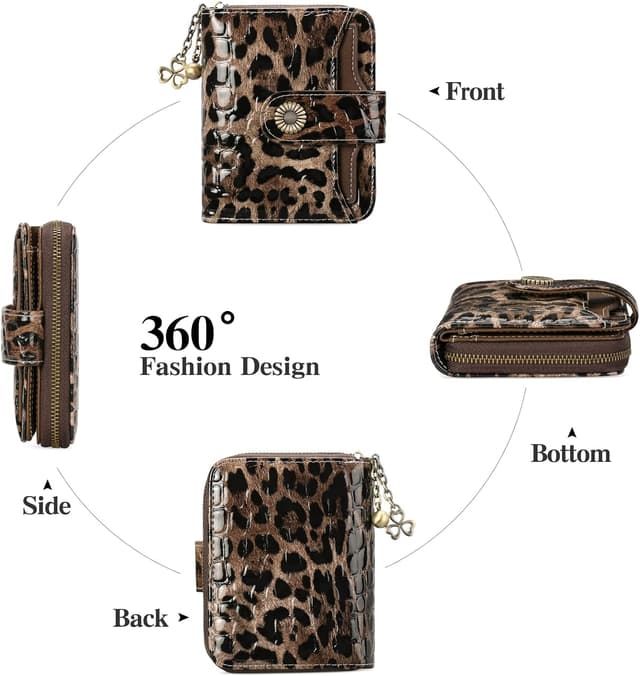 Detalle de SENDEFN Damen Klein-Geldbörse mit RFID-Blocker, Münzfach mit Reißverschluss und Kartenfächern