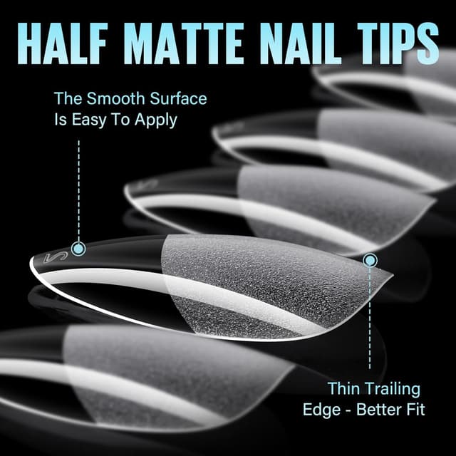 Detalle 2 de TOMICCA 504 Almond Gel Nageltips, 12 Größen