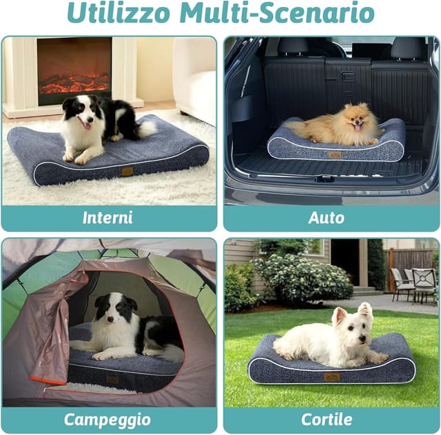 Thumbnail 6 de COZY KISS cuccia per cani lavabile 90x60x13 cm a forma di barca, bordo rialzato, impermeabile e antiscivolo (fino a 29 kg) blu