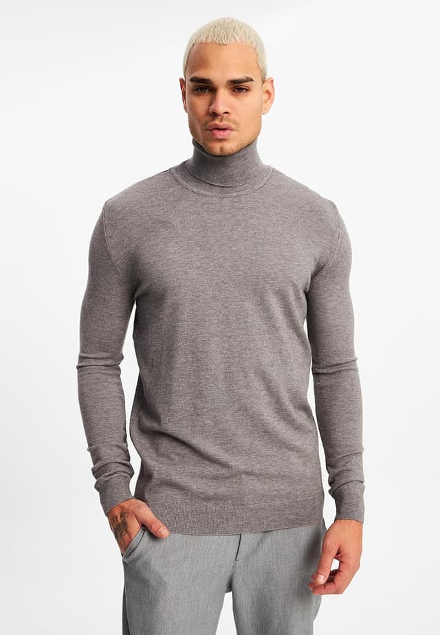 Detalle de Leif Nelson pull à col roulé en maille fine pour homme