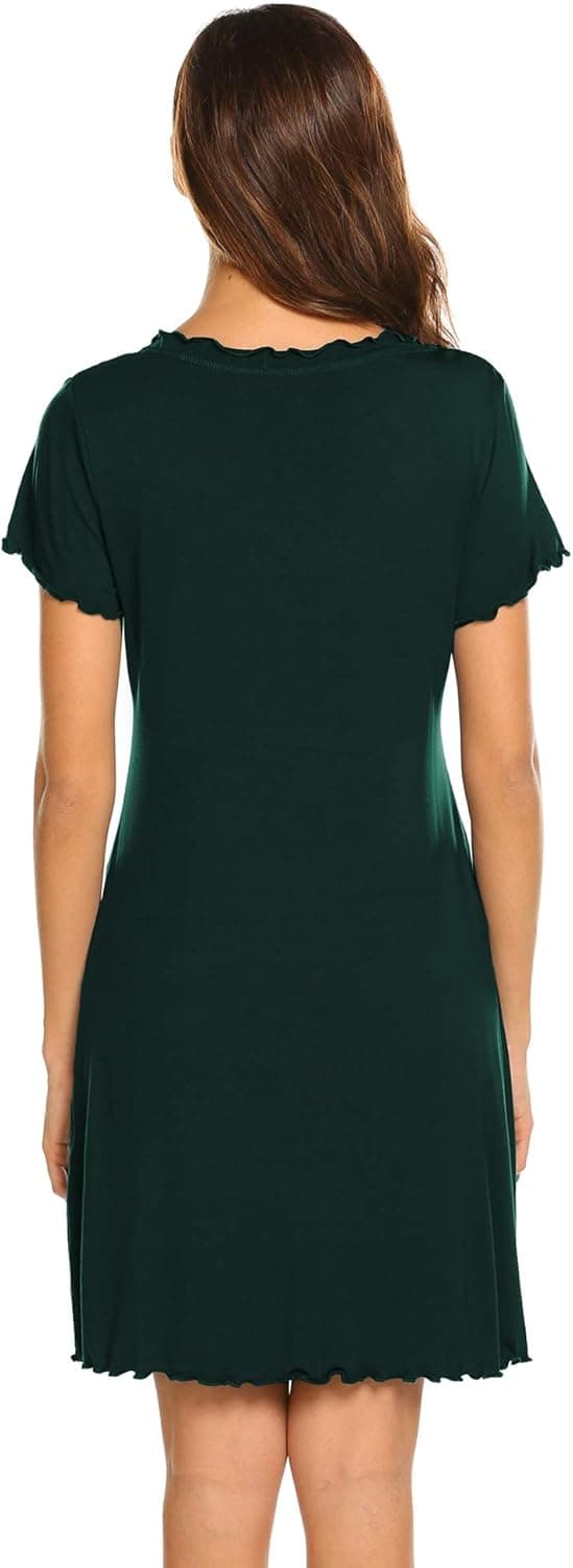 Detalle 2 de Chemise de nuit femme Ekouaer, col rond