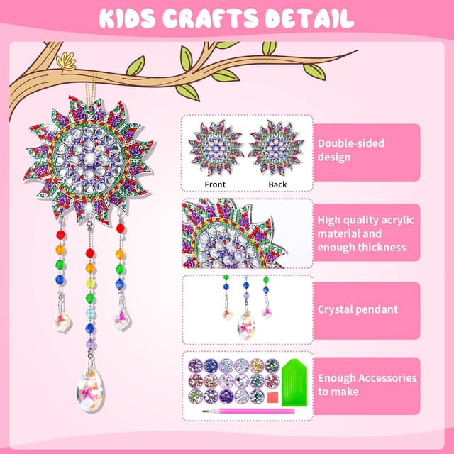 Detalle de 5D diamond painting wind chime kits