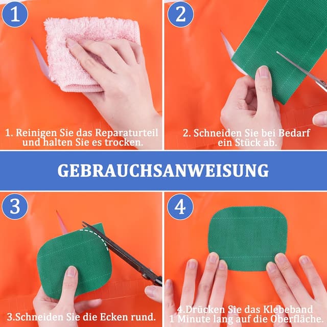 Detalle de PVC Planenband Planen-Reparaturklebeband (5 m x 8 cm) für Gewebeplanen, Lkw-Abdeckplane, Markise, Zelt – blau