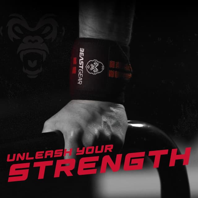 Detalle 2 de Beast Gear 20" Cotton Weight Lifting Wrist Supports Wraps with Thumb Loop