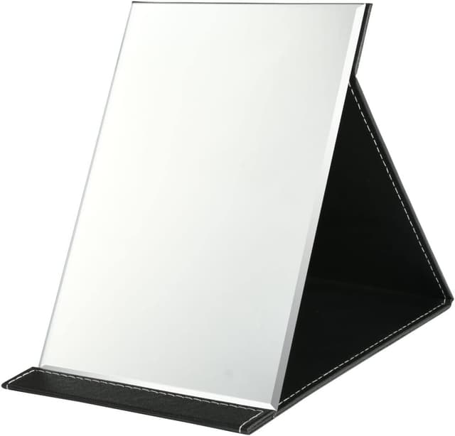 Detalle de OSDUE Specchi da Tavolo pieghevole in pelle PU: specchio trucco/viaggio oversize