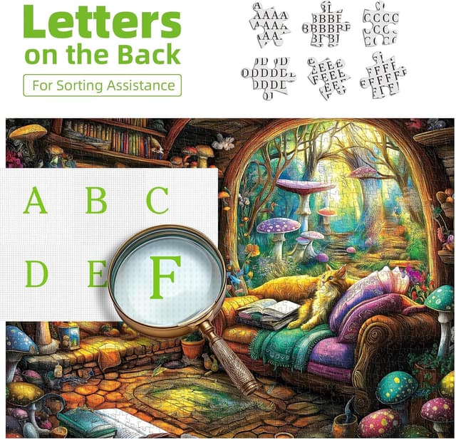 Detalle de Blueforest 1000-piece Fantasy Mushroom Puzzle 🧩