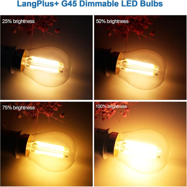 Detalle 2 de LangPlus+ 6W E27 LED Vintage 2700K G45 im 4er-Pack