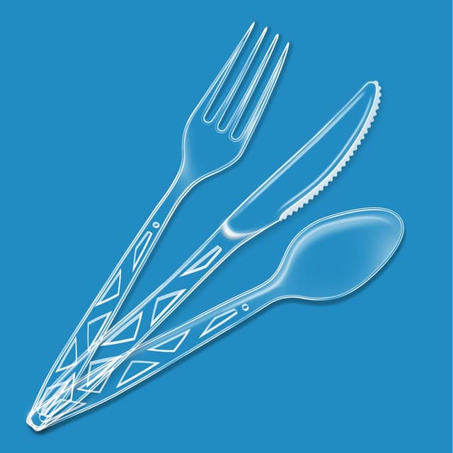 Detalle 2 de Amazon Basics Clear Cutlery 192 pcs 🍴