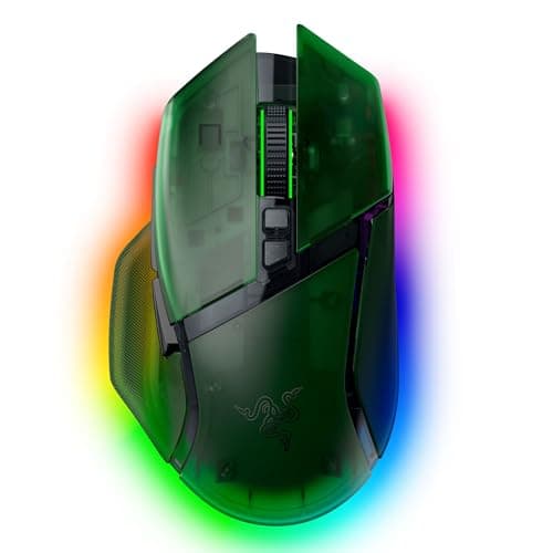 Detalle de Razer Basilisk V3 Pro Phantom Green — ratón gaming 35K dpi 🖱