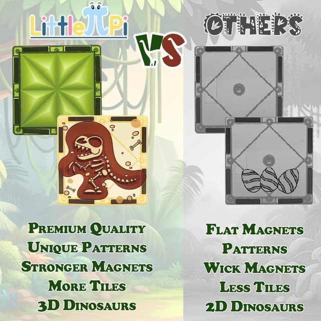 Thumbnail 5 de Magnetic Tiles Dinosaur Toys 50-Piece Set