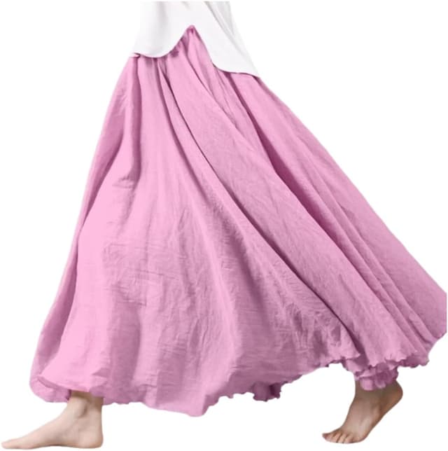 Detalle 2 de Leinen Maxirock für Damen, 95 cm Länge