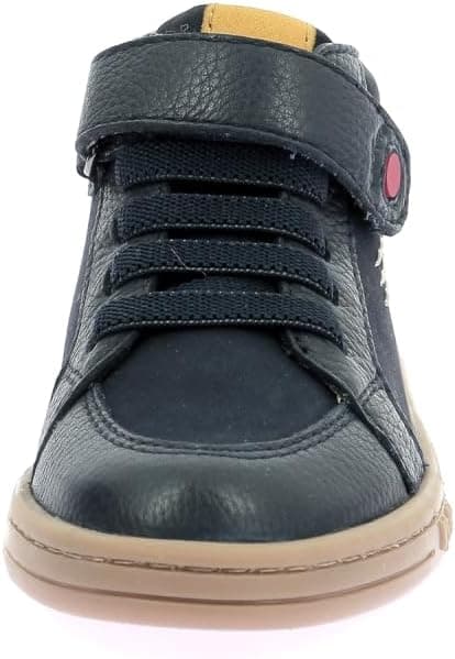 Detalle de Kickers Tackstari : bottillons garçon en cuir, laçage et patte auto-agrippante