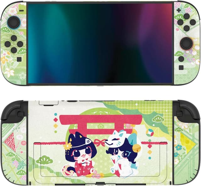 Detalle de playvital Full Set Protective Skins for Nintendo Switch 2 (Wishing Shrine) with dock & grip vinyl wrap