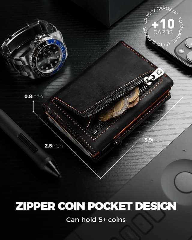 Thumbnail 5 de DODENSHA MagSnap Tarjetero y Monedero ¡Color Negro y Naranja! 🎴