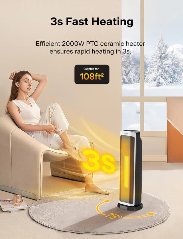 Detalle 1 de Pelonis ceramic space heater 2000W